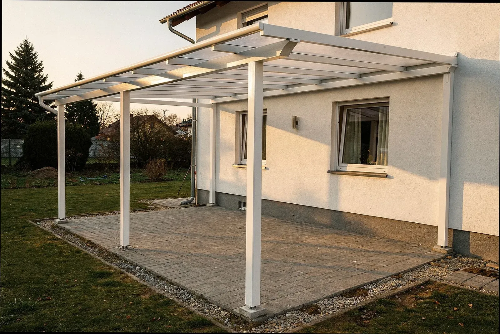 Fertiggestellte Glas-Terrassenüberdachung in Gütersloh
